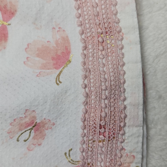 Catherine Malandrino Floral Pink and White Baby Dress Size 12 Months - Picture 3 of 6